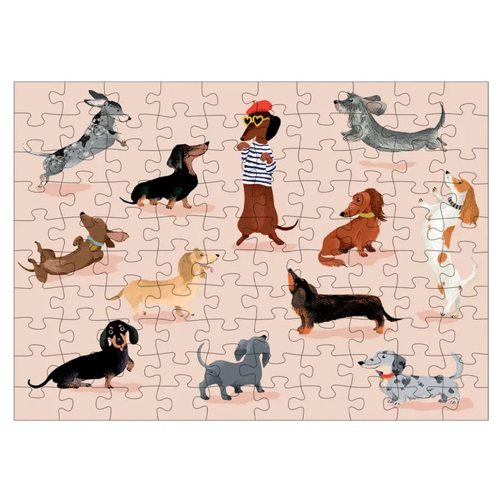 Cartesdart Mini Puzzle Box, Dachsunds, 100 pcs