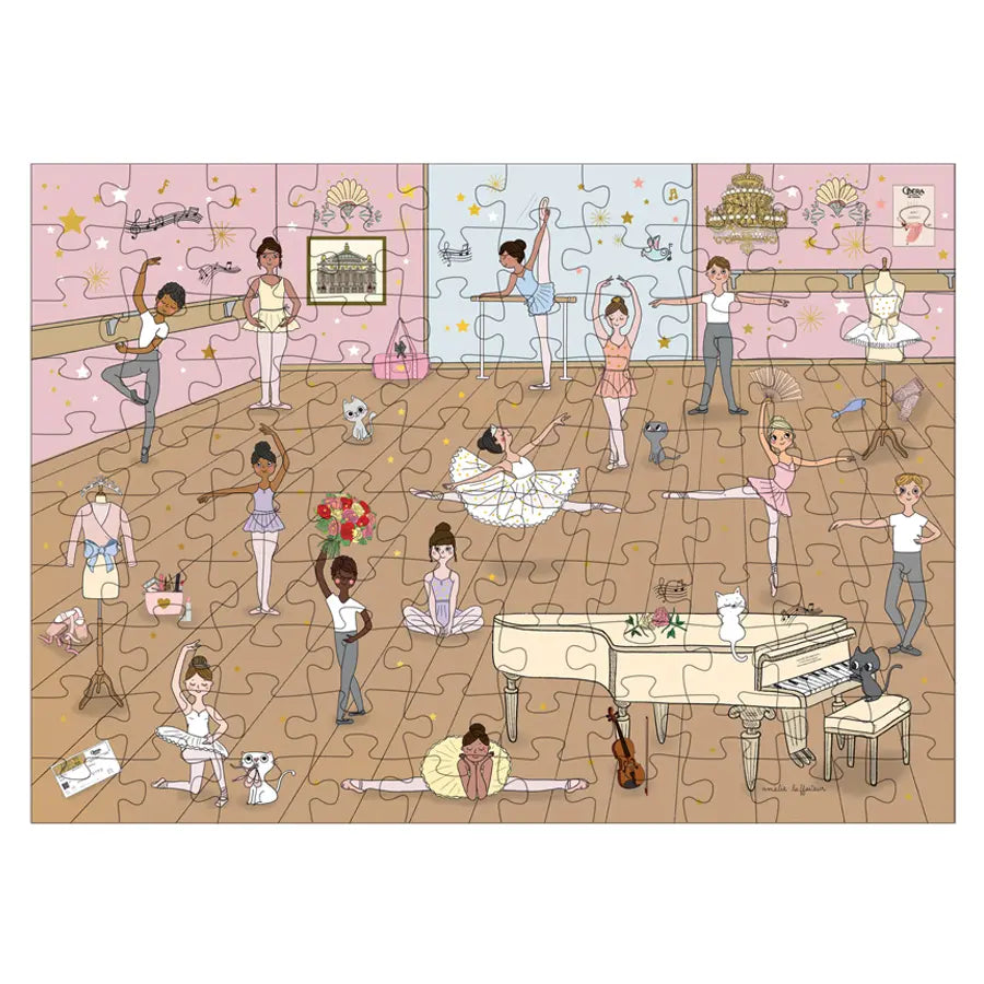 Cartesdart Mini Puzzle Box, Ballerinas, 100 pcs