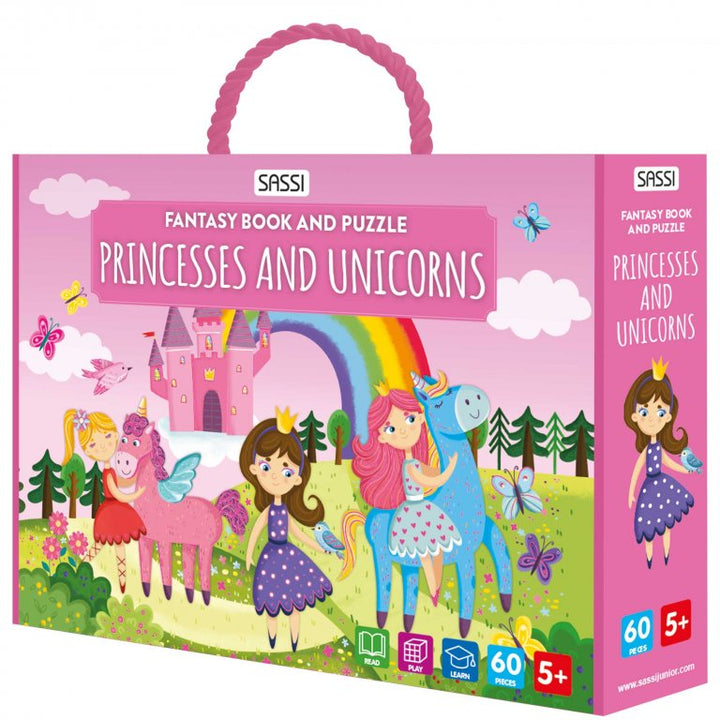 Sassi Fantasy Book and Puzzle - Princesses and Unicorns