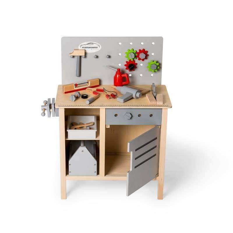 MamaMemo Wooden Workshop Tools - Workbench