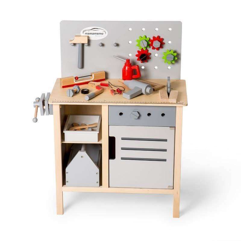 MamaMemo Wooden Workshop Tools - Workbench