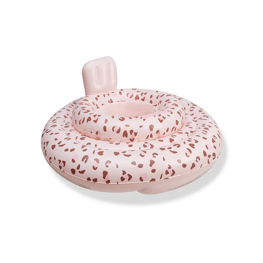 Swim Essentials Inflatable Baby Swimseat - Old Pink Leopard, 0-1 yrs