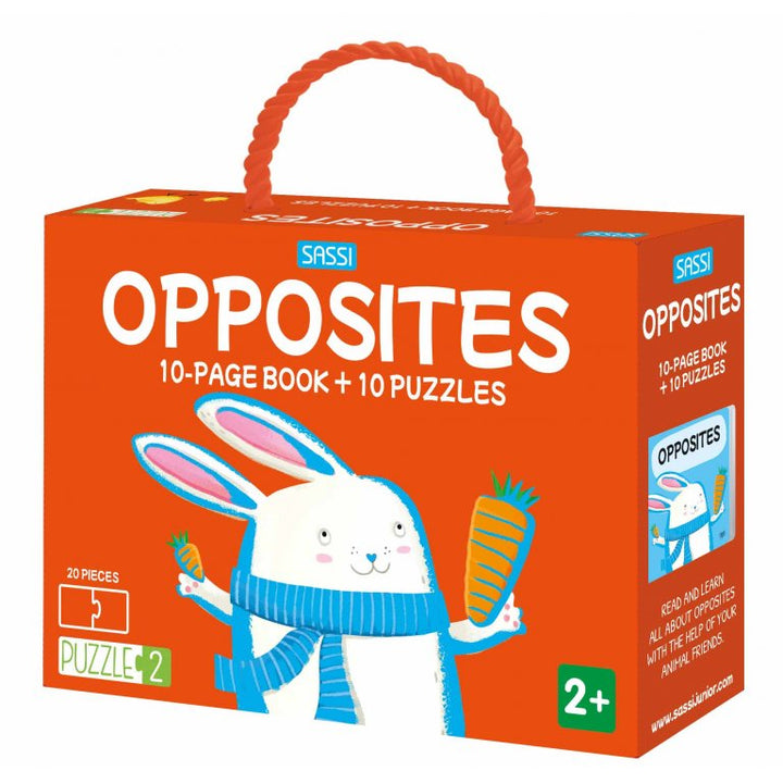 Sassi Puzzles 2 - Opposites Book and Puzzles, 20 pcs
