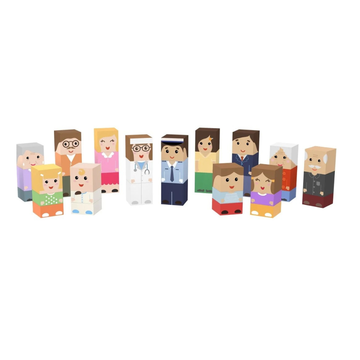 Imagine That Intergenerational Family Wooden Blocks, 42 pcs