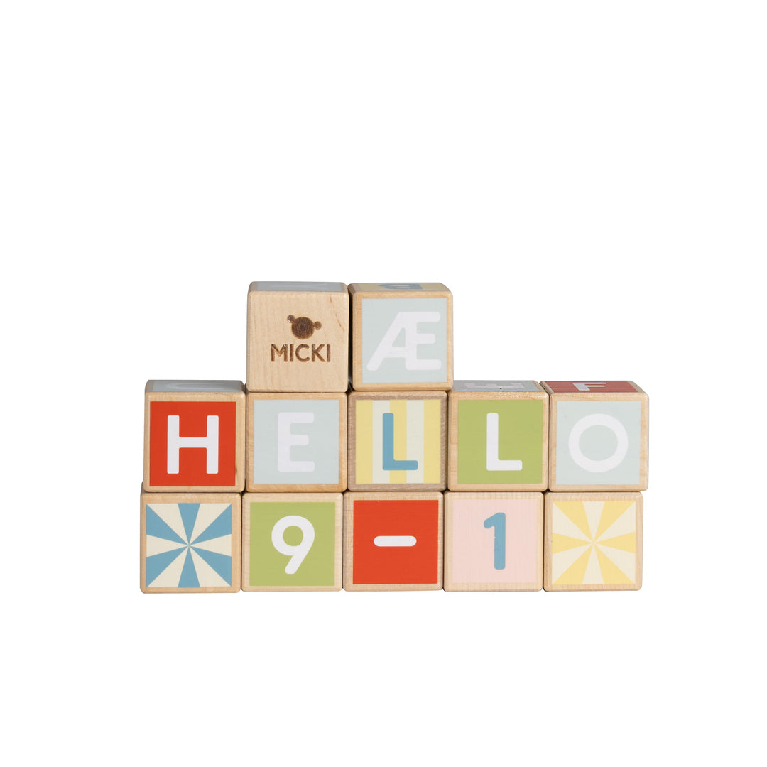 Micki - Wooden Alphabet Building Blocks, 36 pcs
