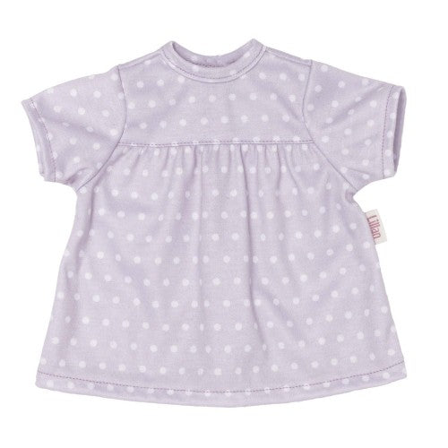 Skrållan Wardrobe - Lillan Mauve Spotty Dress, 36 cm