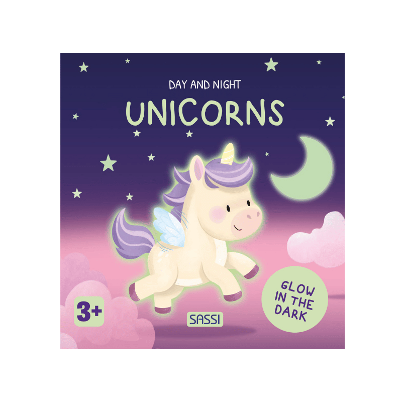 Sassi Board Book - Glow-In-The-Dark - Unicorns