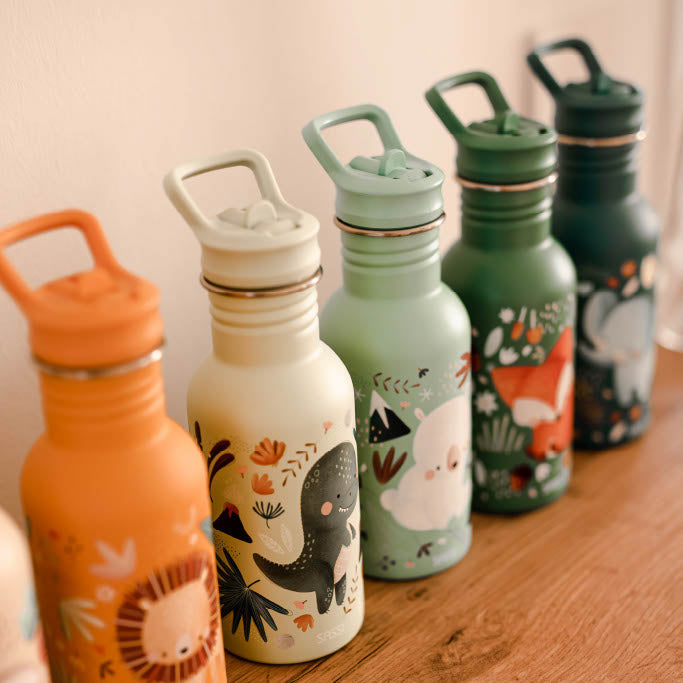 Sassi Stainless Steel Drink Bottle 500 ml - Chewy The Elephant