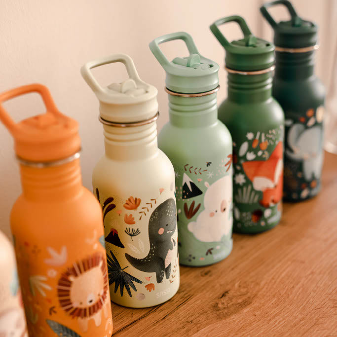 Sassi Stainless Steel Drink Bottle 500 ml - Munchy the Bear