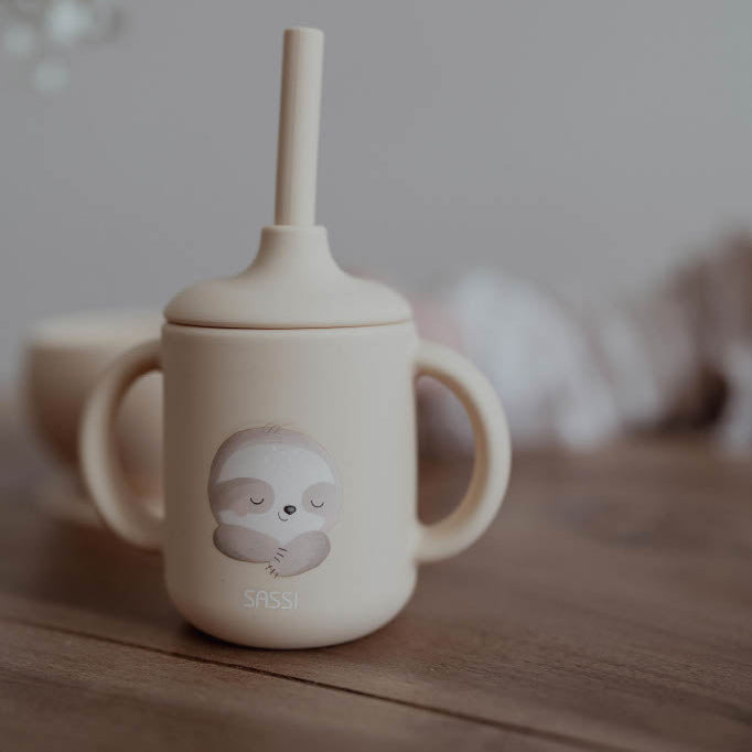Sassi Silicone Sippy Cup Set - Gnawy The Sloth