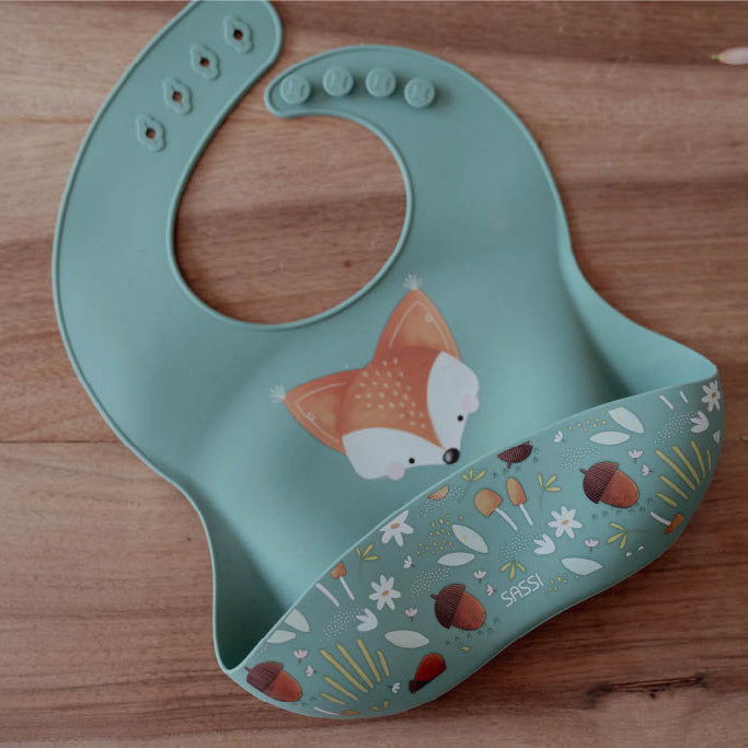 Sassi Silicone Bib - Crunchy The Fox