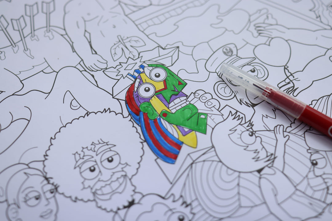 ColourAway Colouring In Poster Kit - 100 Arts
