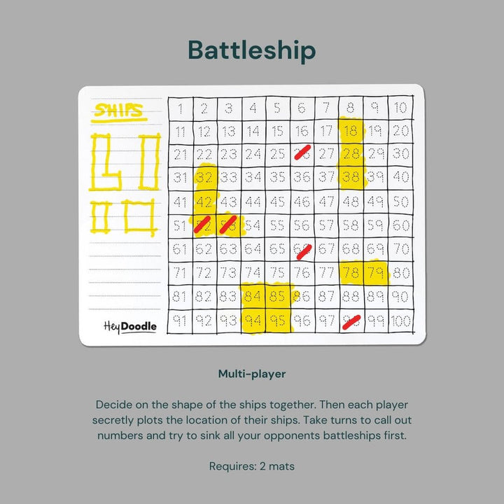 HeyDoodle - Classic Colouring &amp; Doodle Mat - 100 Squares