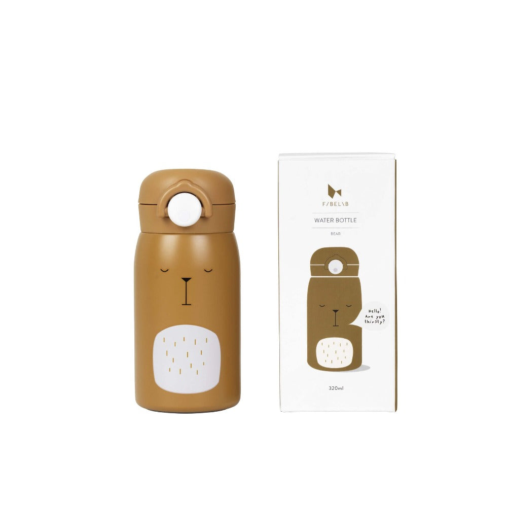 Fabelab - Water Bottle - Bear in Ochre, 320 ml