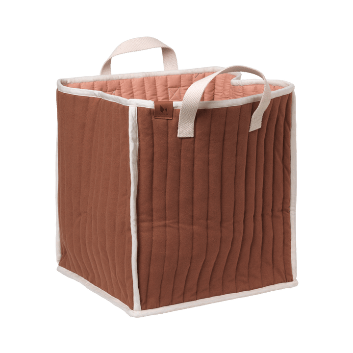 Fabelab - Quilted Storage Basket - Chestnut/Strawberries