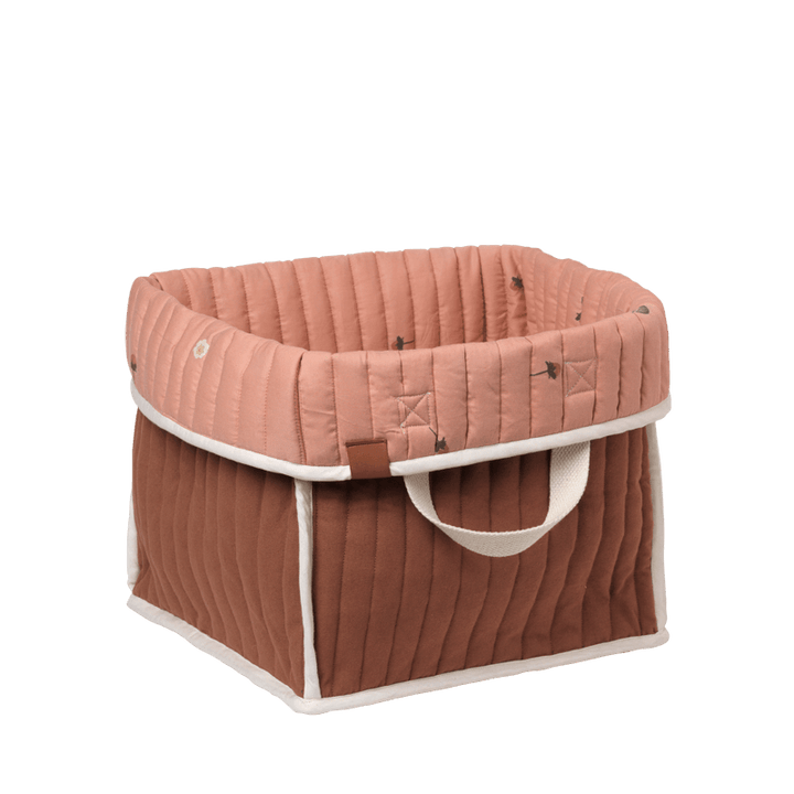 Fabelab - Quilted Storage Basket - Chestnut/Strawberries