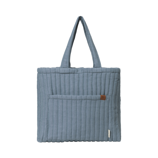 Fabelab - Quilted Organic Cotton Tote Bag - Chambray Blue Spruce, 60 cm