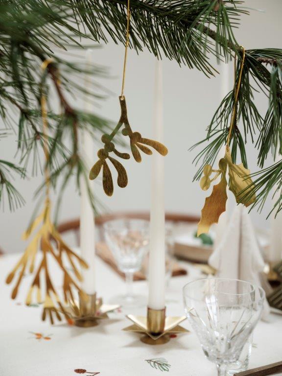 Fabelab Golden Metal Ornaments Yule Greens - 3 pack