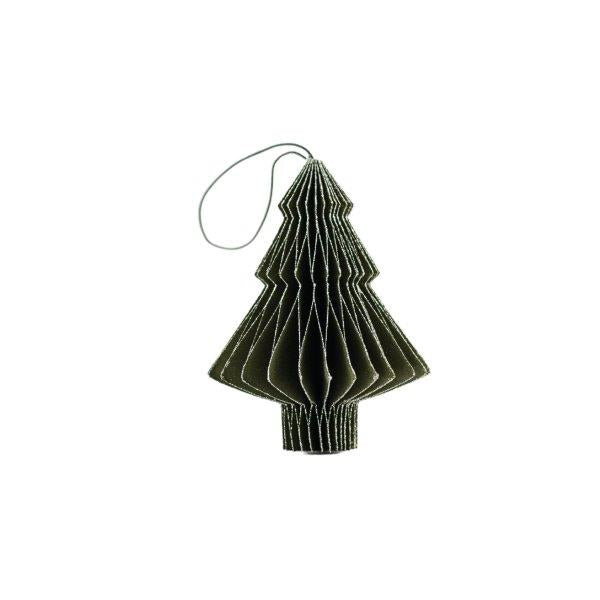 Nordic Rooms Olive Green Paper Tree & Glitter, 10 cm