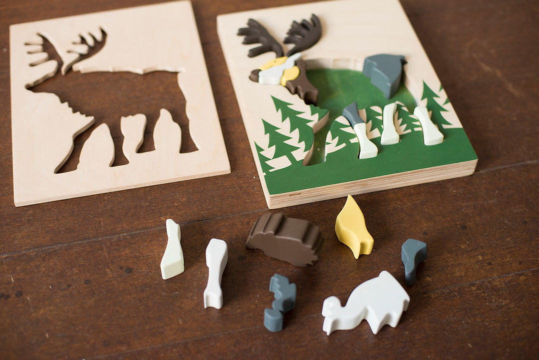 Eguchi Wooden Reindeer Puzzle, 25 cm