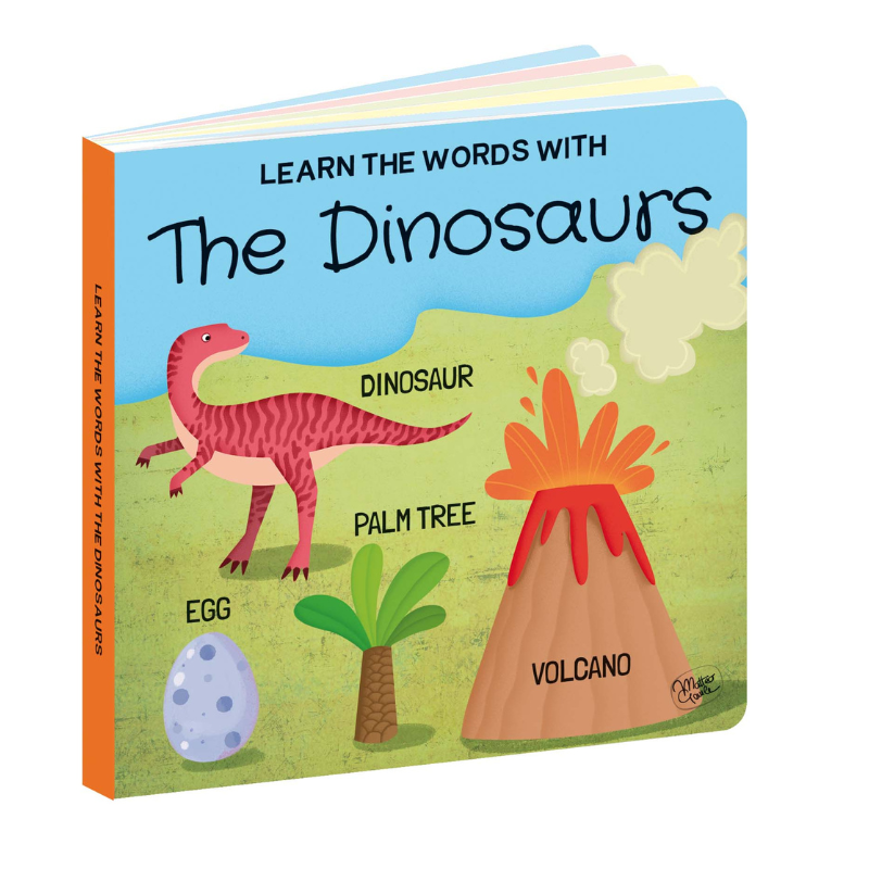 Sassi 3D Puzzle and Book Set - Learn Words Dinosaurs, 40 pcs