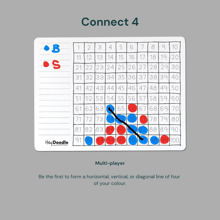 HeyDoodle - Classic Colouring &amp; Doodle Mat - 100 Squares
