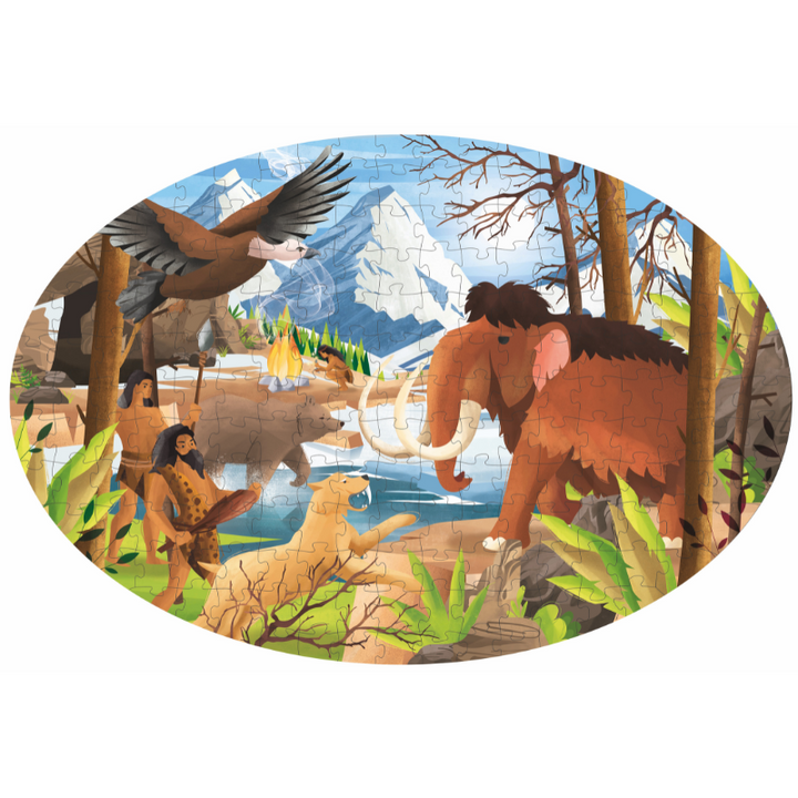 Sassi Travel, Learn and Explore - Book and 3D Puzzle Set - The Prehistoric Era, 200 pcs