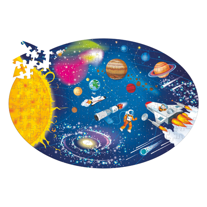 Sassi Travel, Learn and Explore - Puzzle and Book Set - Space, 205 pcs