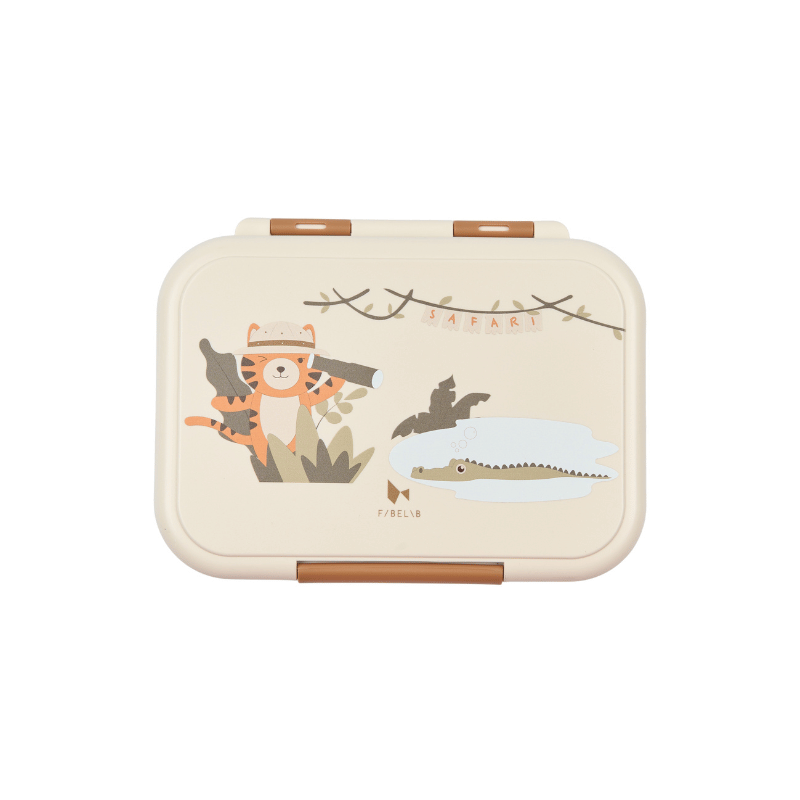 Fabelab Stainless Steel and PP Plastic Lunch Box - Safari Jungle Tiger