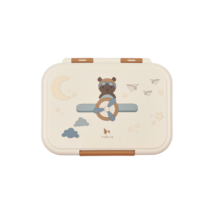 Fabelab Stainless Steel and PP Plastic Lunch Box - Bear Airplane