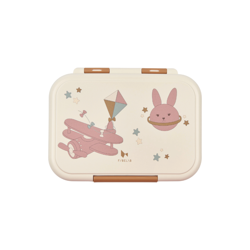 Fabelab Stainless Steel and PP Plastic Lunch Box - Bunny Airplane