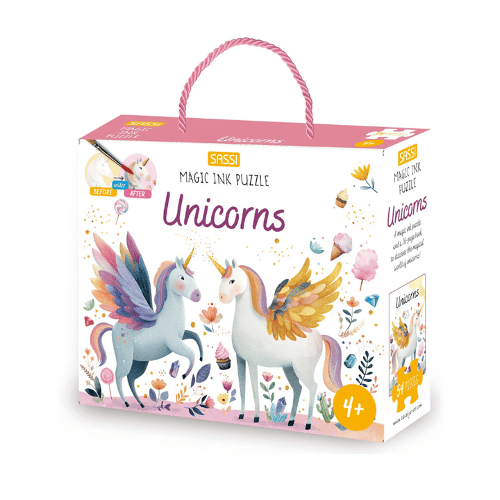 Sassi Magic Water Puzzle &amp; Book Set - Unicorns