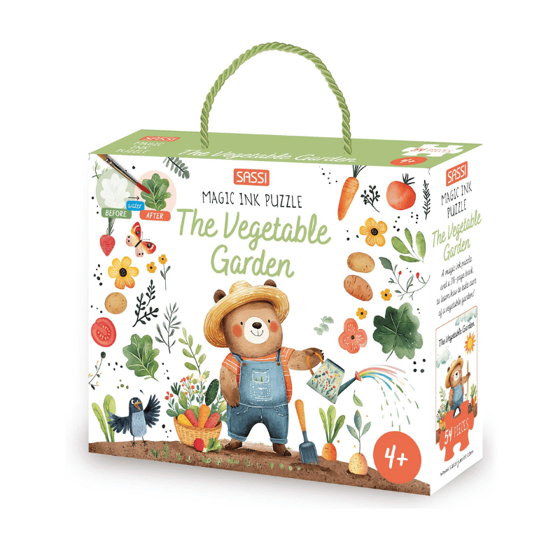 Sassi Magic Water Puzzle &amp; Book Set - Vegetable Garden