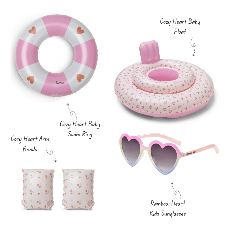 Swim Essentials Cozy Heart Baby and Toddler Swim Set and Frankie Ray Sunnies