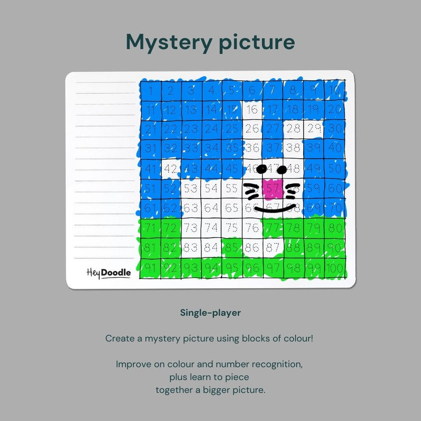 HeyDoodle - Classic Colouring &amp; Doodle Mat - 100 Squares