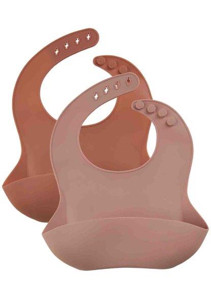 Mikk-line Silicone Bibs, 2 pcs -  Burlwood/Russet