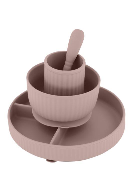 Mikk-Line Silicone Dinner Set, Adobe Rose