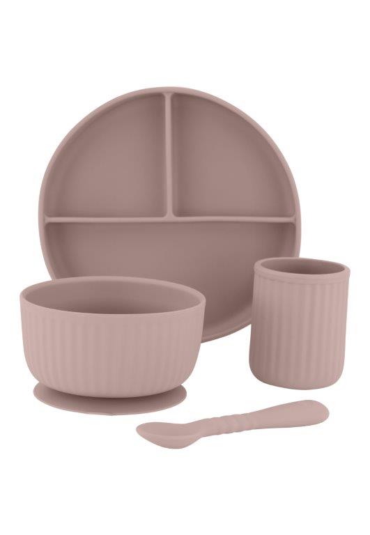 Mikk-Line Silicone Dinner Set, Adobe Rose