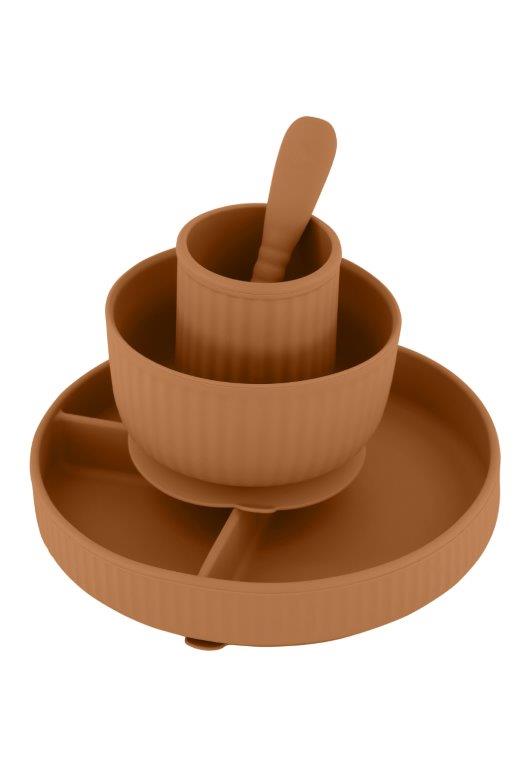 Mikk-Line Silicone Dinner Set, Brown Sugar