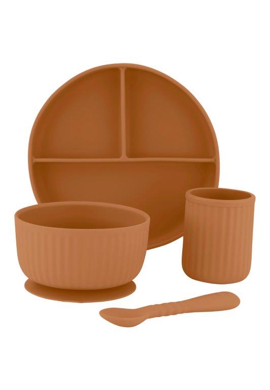 Mikk-Line Silicone Dinner Set, Brown Sugar