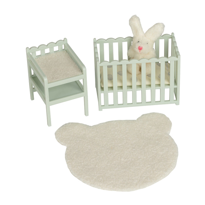 Lundby Doll House Furniture - Cot &amp; Change Table Set