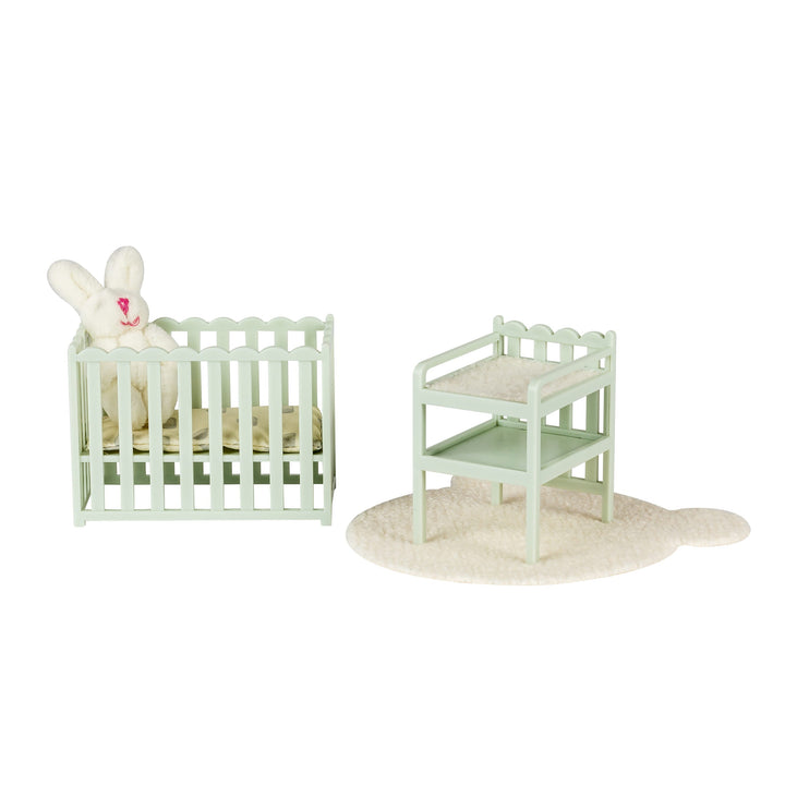 Lundby Doll House Furniture - Cot &amp; Change Table Set