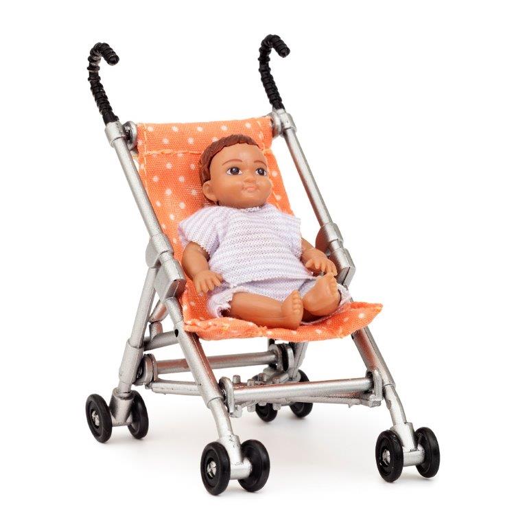 Lundby Doll House Doll - Baby with Stroller