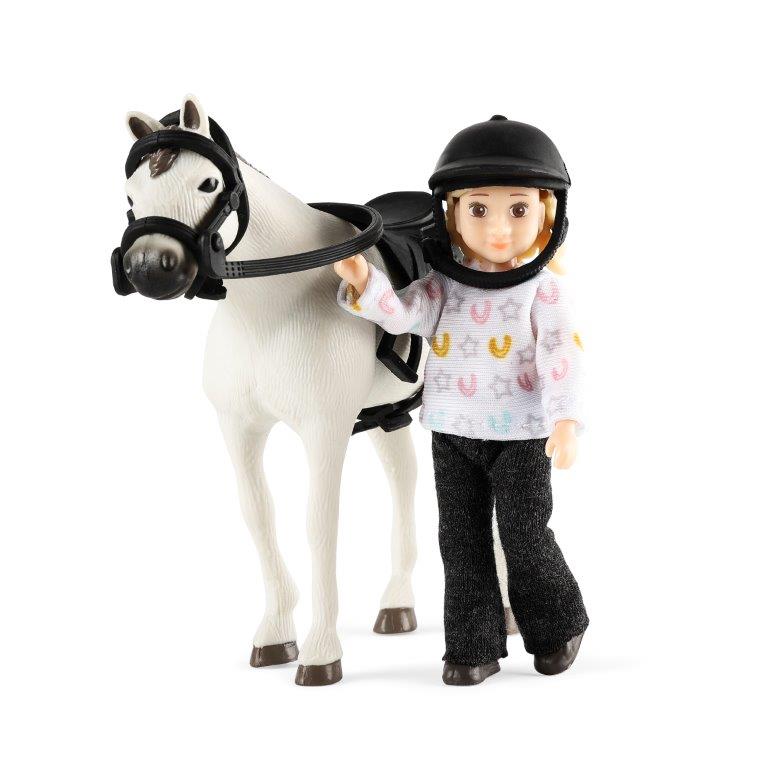 Lundby Girl and Horse with Riding Tackle