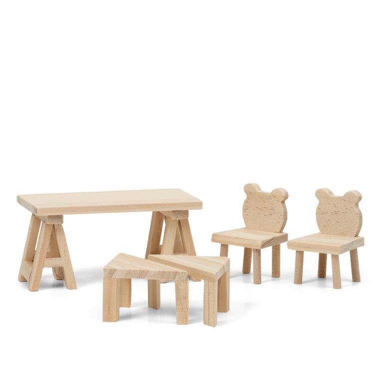 Lundby Doll House DIY - Table & Chairs Set