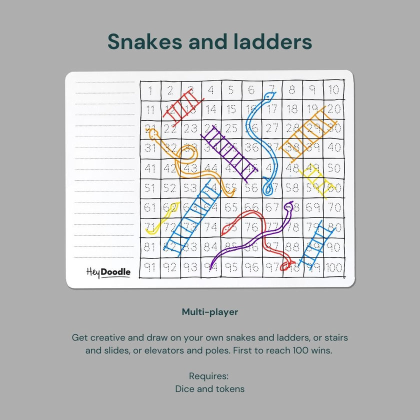 HeyDoodle - Classic Colouring &amp; Doodle Mat - 100 Squares