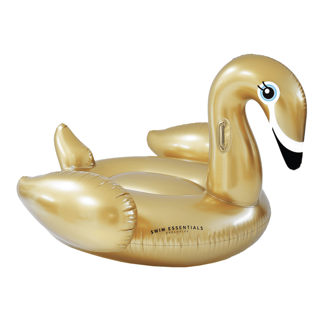 Swim Essentials Inflatable Ride On - Gold Swan, 150 cm