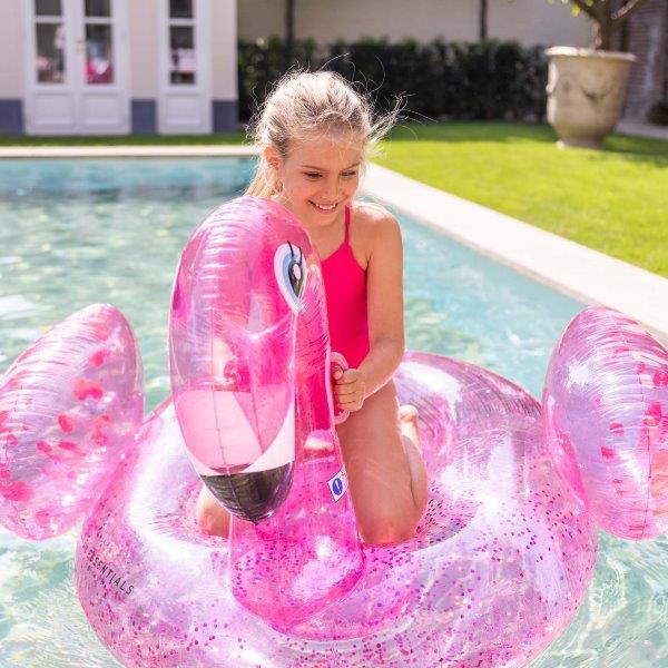 Swim Essentials Inflatable Ride On - Flamingo, Neon Pink, 150 cm
