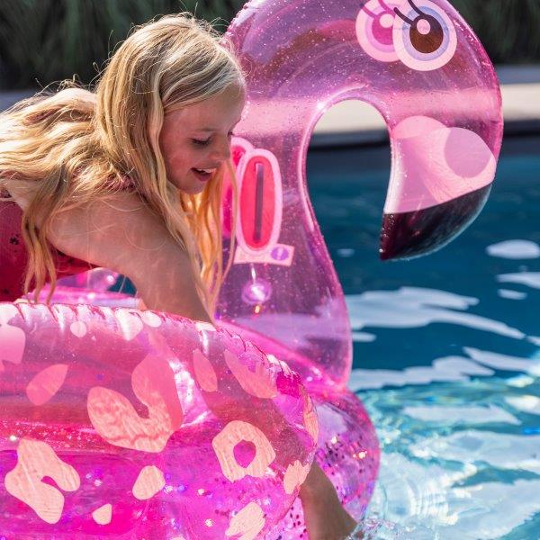 Swim Essentials Inflatable Ride On - Flamingo, Neon Pink, 150 cm