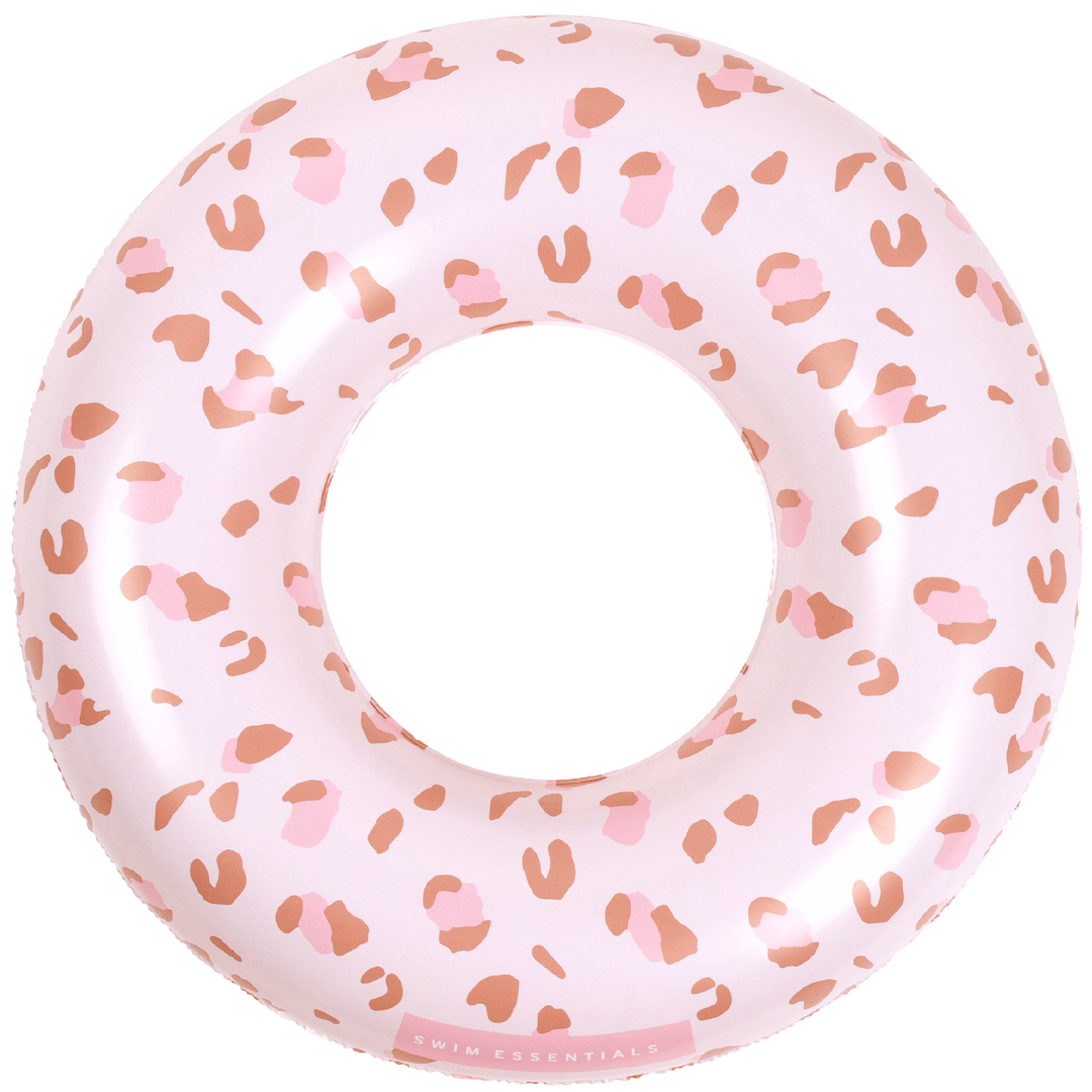 Swim Essentials Inflatable Swim Ring - Old Pink Leopard, 90 cm